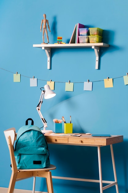 Free photo children desk interior design