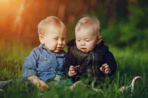 Free photo children in the grass