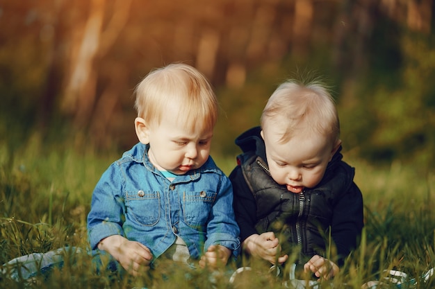 草の中の子供たち