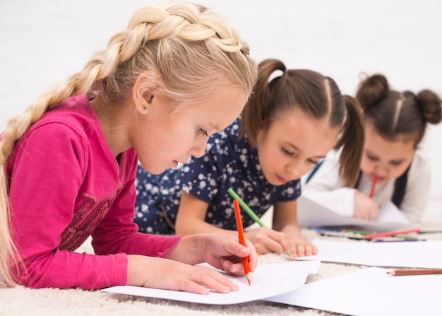 Children group drawing