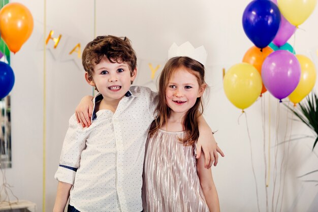 Children having fun on birthday party