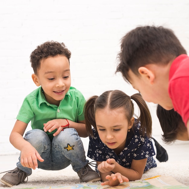 Free photo children playing in group