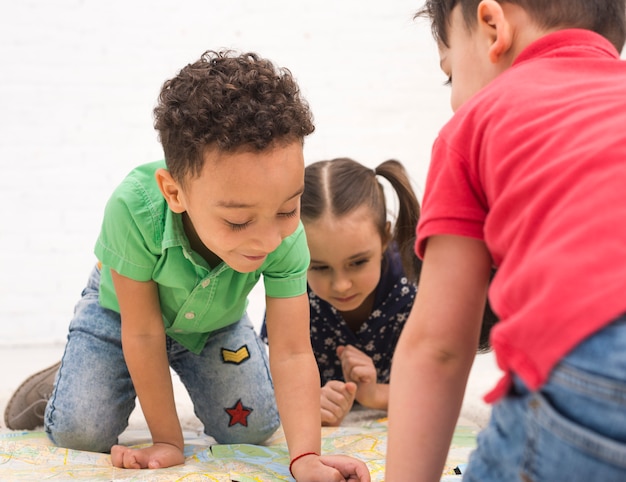 Free photo children playing in group