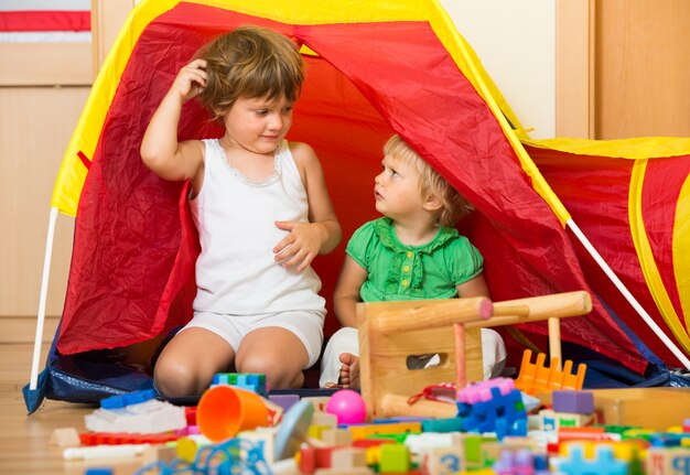 Children playing at home