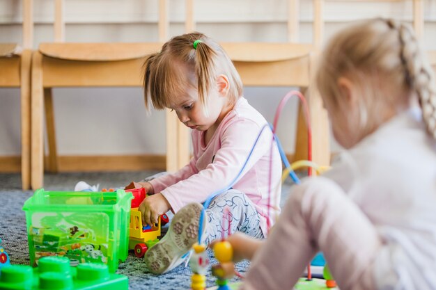 Children in preschool playing