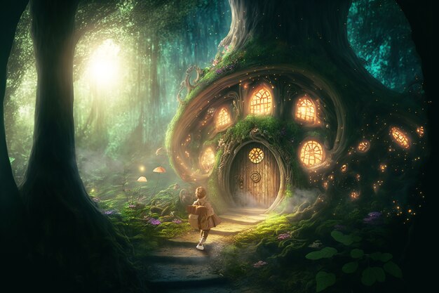 Children's fantasy tale with tree house