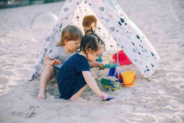 Children in a summer park