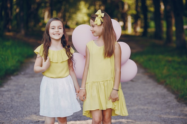 Free photo children with ballons