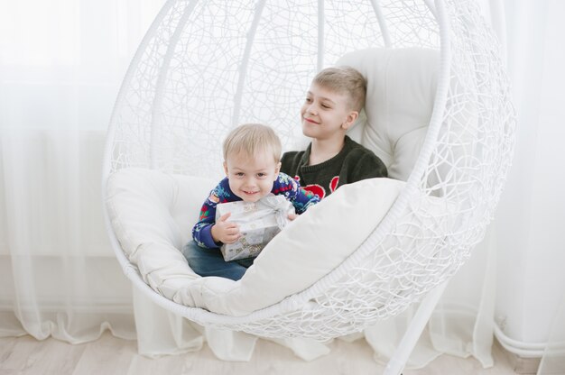 children with gift box