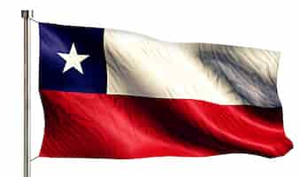 Бесплатное фото Чили национальный флаг изолированных 3d белый фон