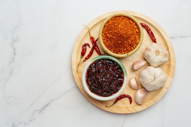 Chili Paste in small ceramic bowl