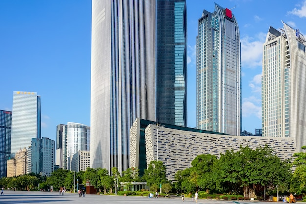 Китай город река бизнес-вид