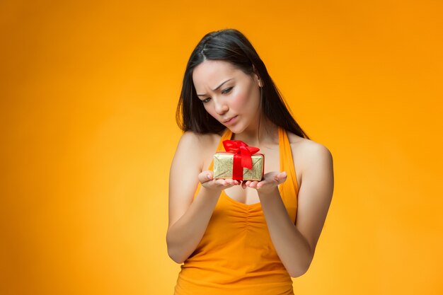 Chinese girl with a gift