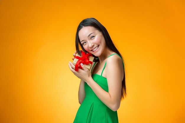 Chinese girl with a gift