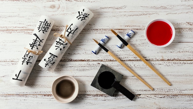 Free photo chinese ink elements arrangement