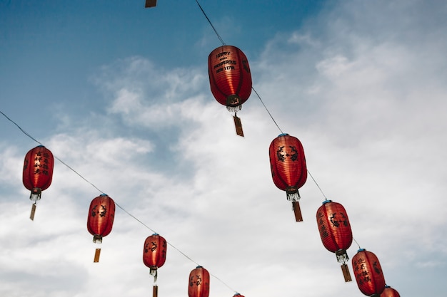 Chinese lanterns in the sky