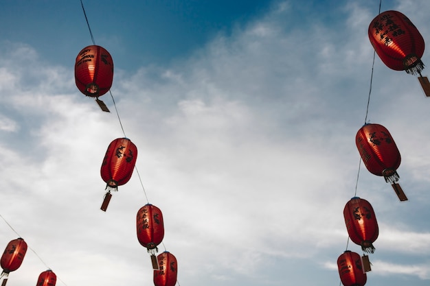 Free Photo chinese lanterns in the sky