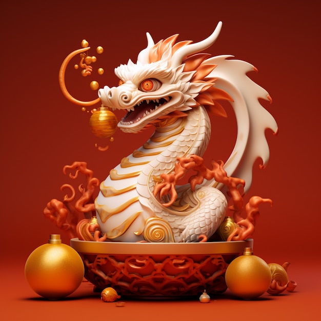 Chinese new year celebration with dragon