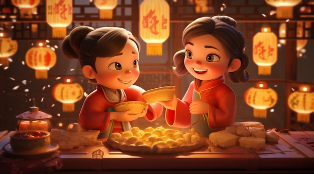 Бесплатное фото Празднование китайского нового года