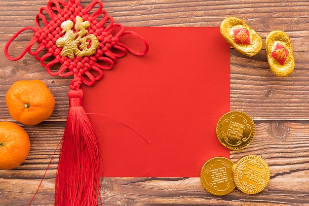 Chinese new year composition with copyspace