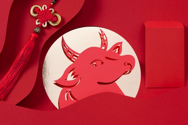 chinese new year concept in isometric style