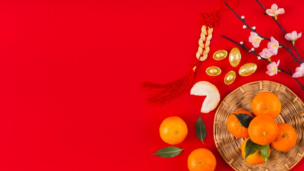 Chinese new year concept with copy space