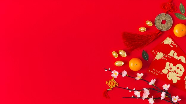 Chinese new year concept with copy space