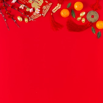 Chinese new year concept with copy space