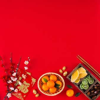 Chinese new year concept with copy space