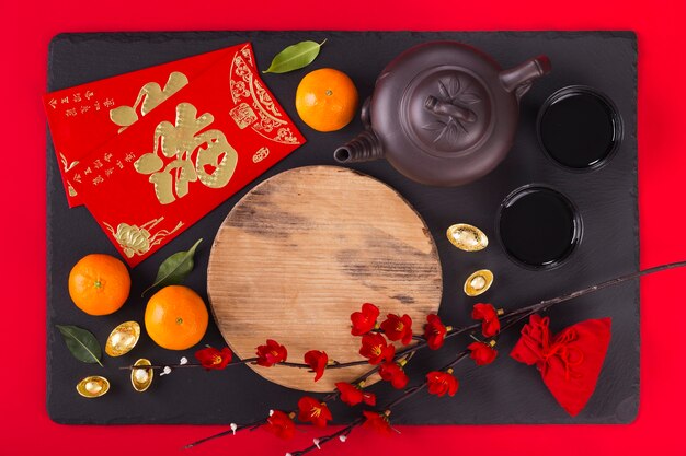 Chinese new year concept with copy space