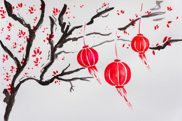 Free photo chinese new year drawing