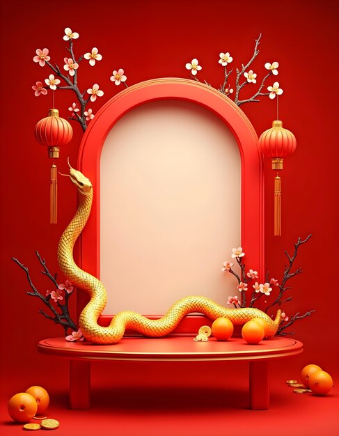 chinese new year frame celebration