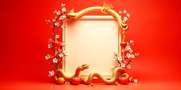 chinese new year frame celebration