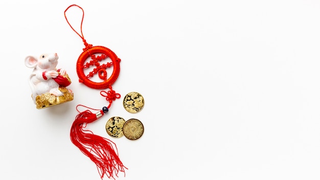 Chinese new year pendant with rat figurine