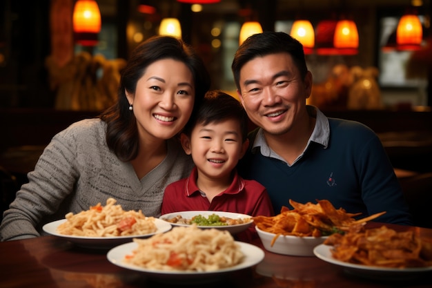 Free photo chinese new year reunion dinner scene with delicious food