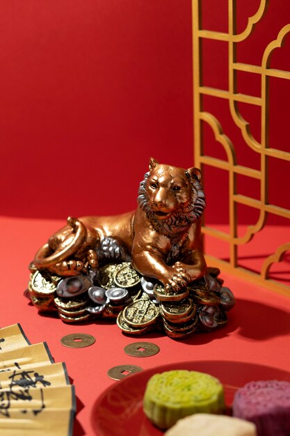 Chinese new year still life of tiger celebration