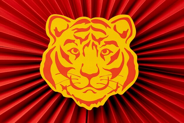 Китайский новый год натюрморт празднования тигра