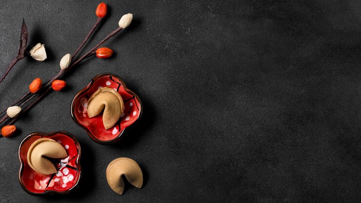 Free Photo chinese new year with fortune cookies