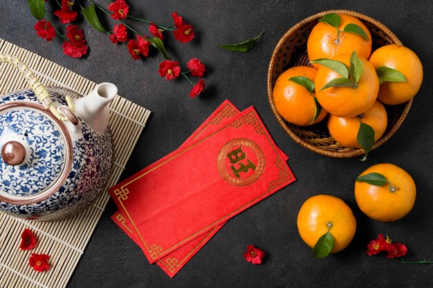 Китайский новый год с мандаринами