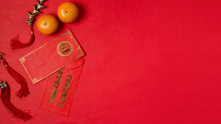 Free Photo chinese new year with mandarines