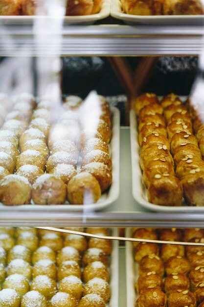 Chinese pastries in display showcase