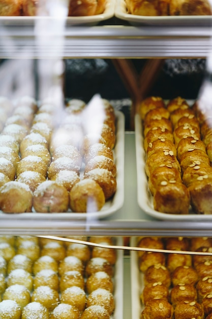 Chinese pastries in display showcase