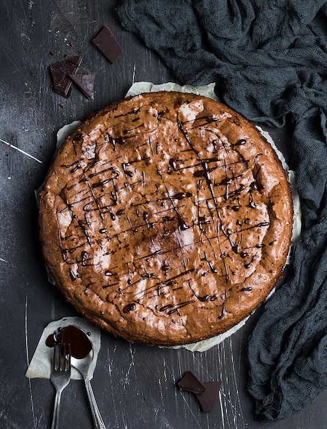 Chocolate brownie cake pie homemade pastries sweet cooking