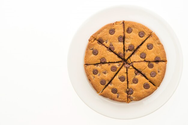 Free photo chocolate brownies cake in white plate