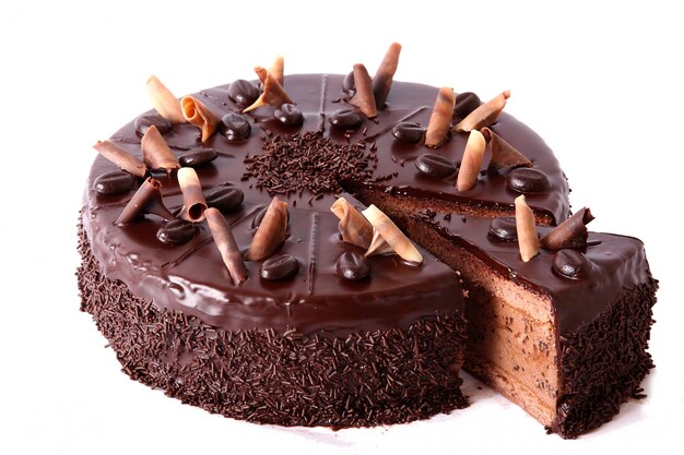 Chocolate cake with chocolate sprinkles
