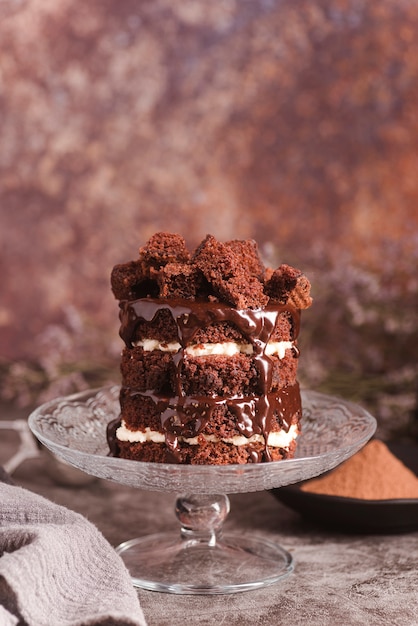 Шоколадный торт с копией пространства