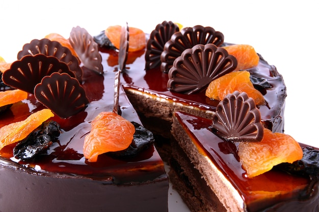 Chocolate cake with dried fruit