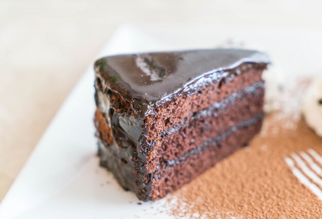 chocolate cake with ice-cream and whipped cream