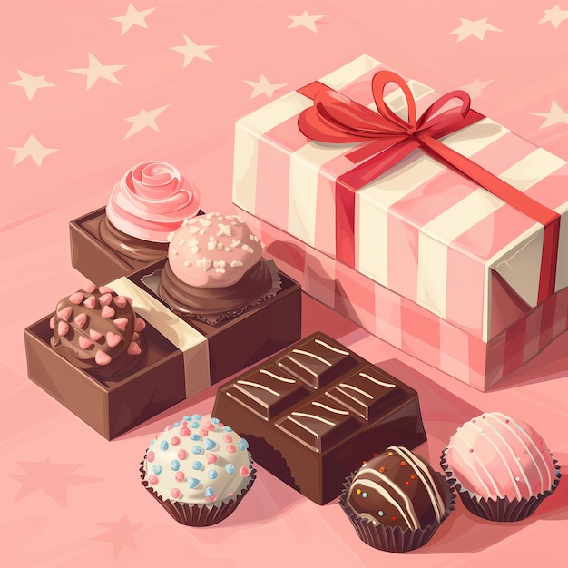 Foto gratuita chocolate cartoon illustration