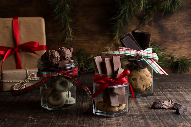 초콜릿과 크리스마스 컨셉